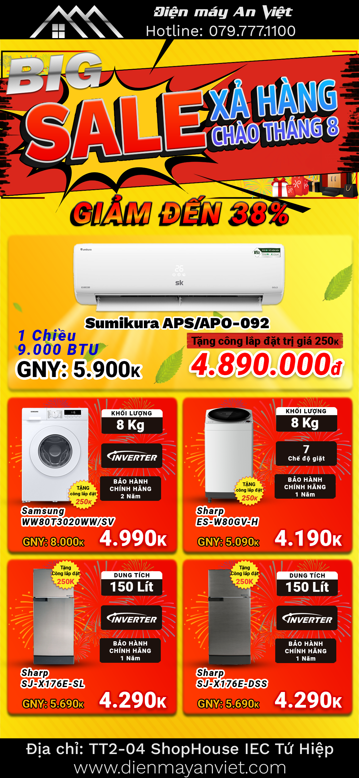 BIG SALE - Xả hàng chào tháng 8