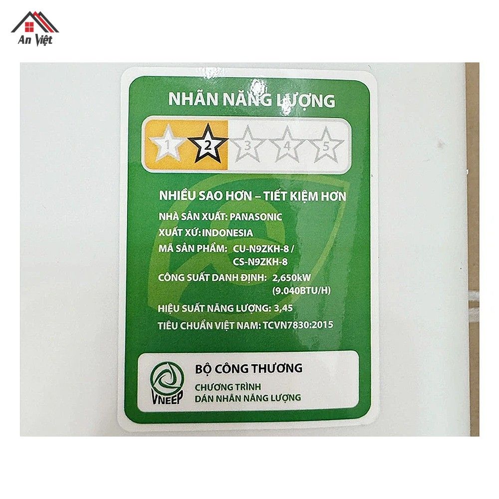 Điều hòa Panasonic 1 chiều 9.000 BTU CU/CS-N9ZKH-8 - hình 2
