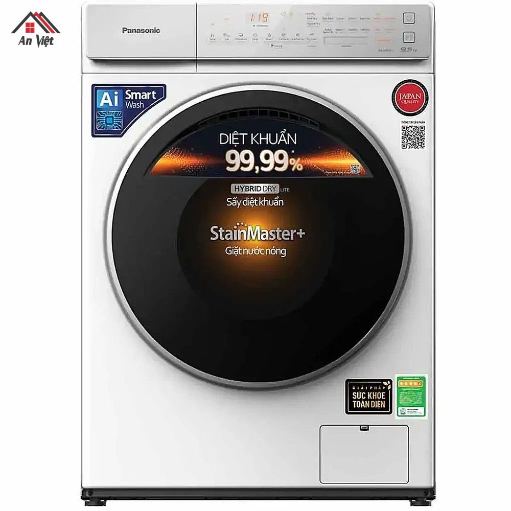 Máy giặt lồng ngang Panasonic Inverter 9.5kg NA-V95FC1WVT