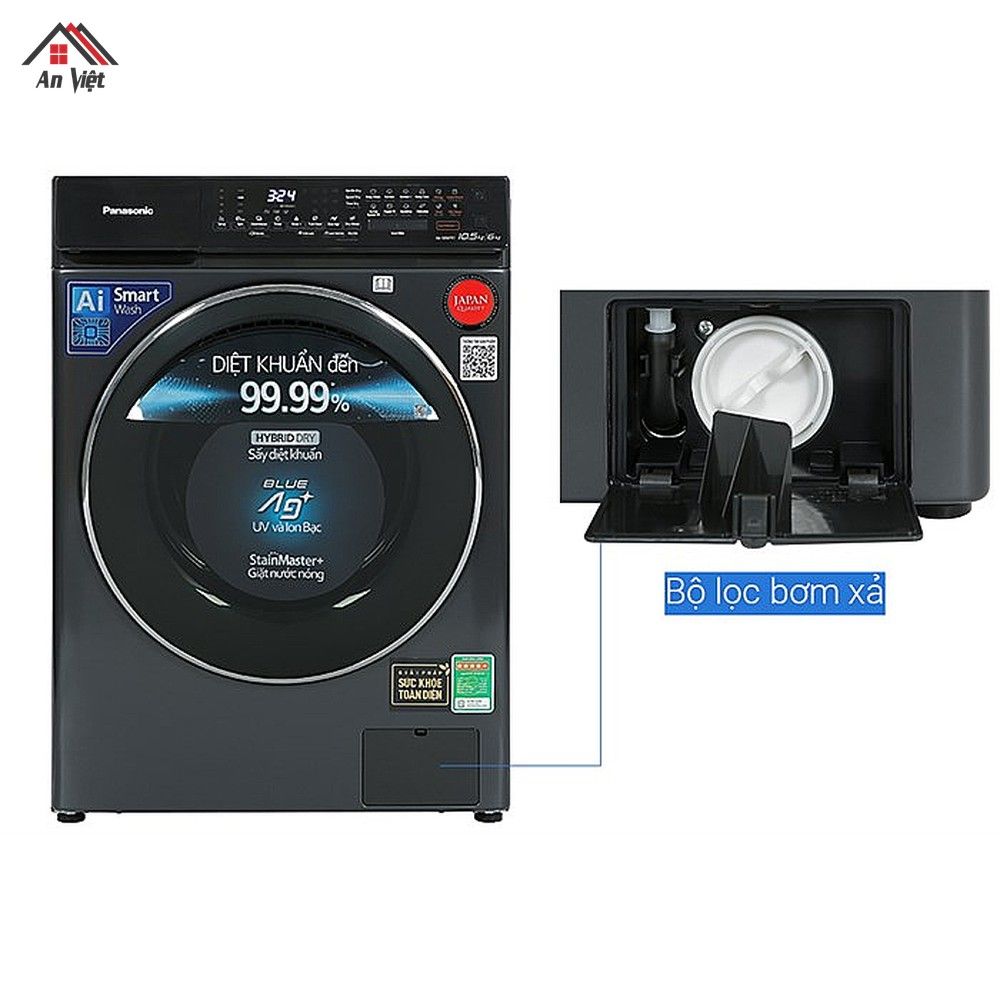 Máy giặt sấy lồng ngang Panasonic 10.5kg NA-S056FR1BV - hình 6
