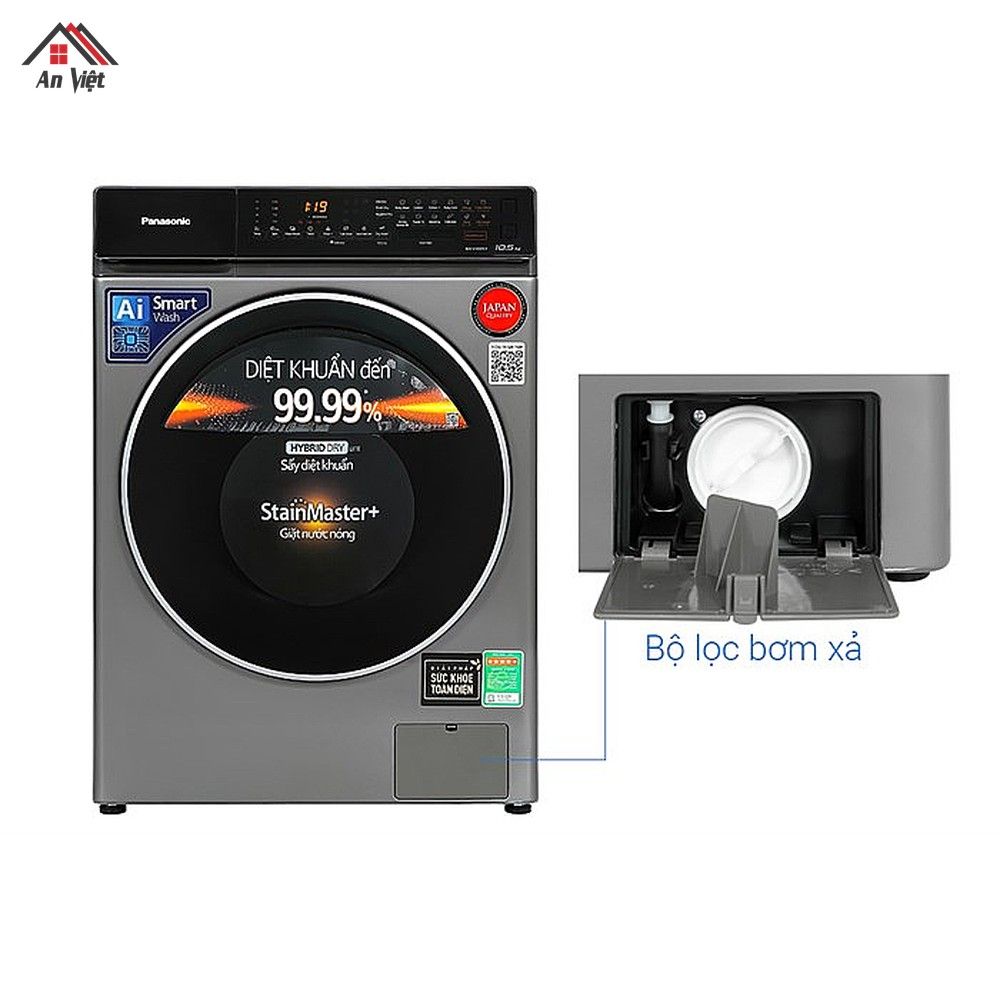 Máy giặt sấy lồng ngang Panasonic Inverter 10.5kg NA-V105FC1LV - hình 5
