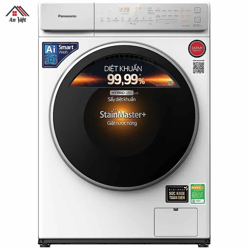 Máy giặt sấy lồng ngang Panasonic Inverter 10.5kg NA-V105FC1WV