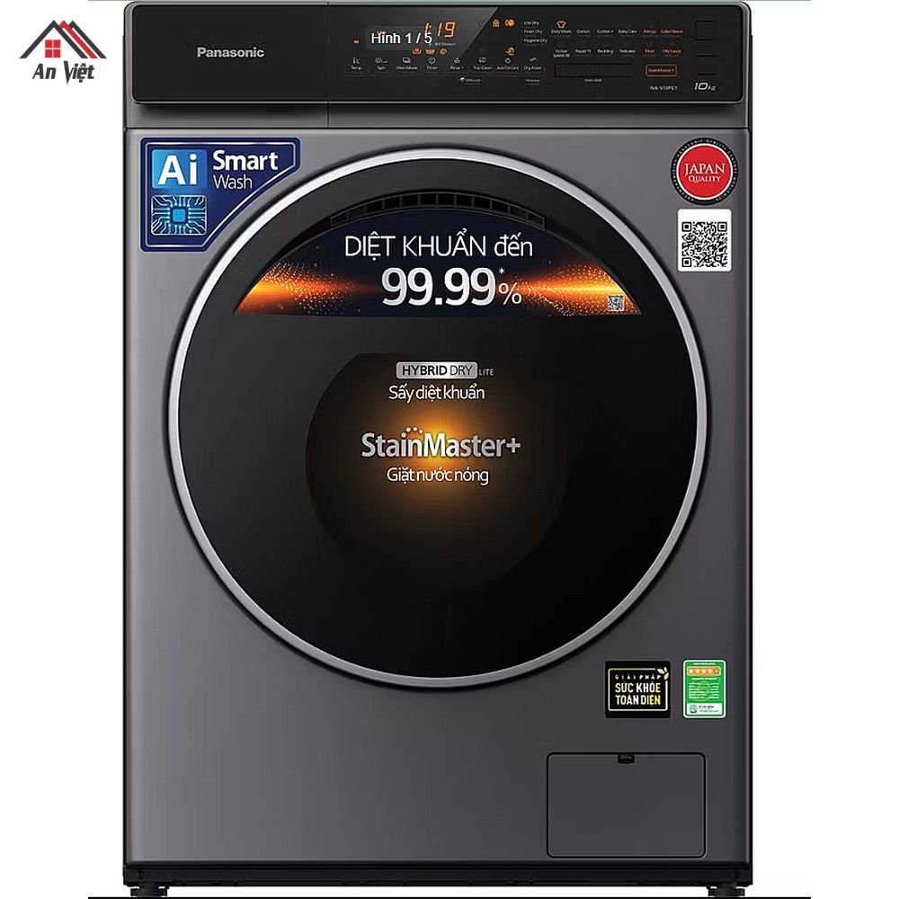 Máy giặt sấy lồng ngang Panasonic Inverter 10kg NA-V10FC1LVT