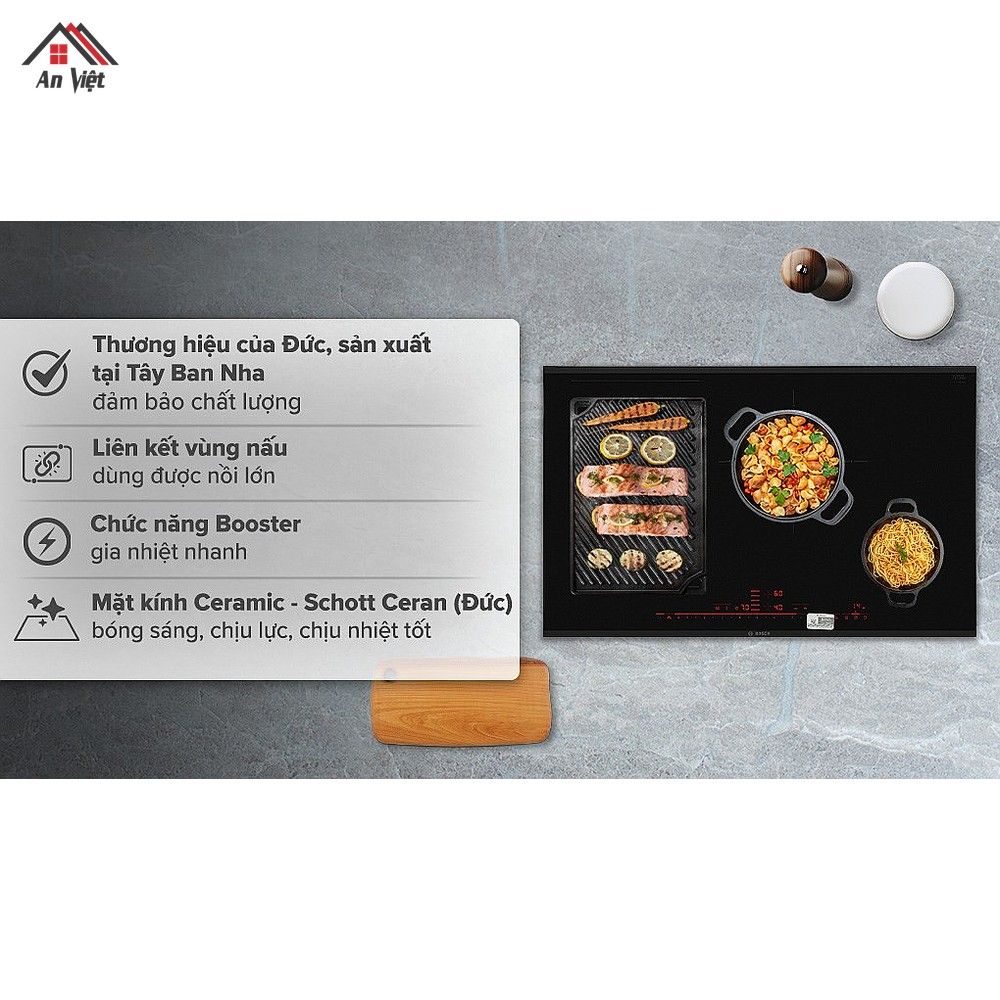 Bếp từ 4 vùng nấu lắp âm Bosch PXE875DC1E - hình 1