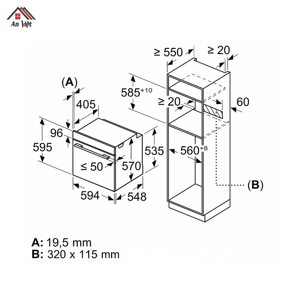  Lò nướng âm tủ Bosch HBG536EB3 Serie 6 - hình 5