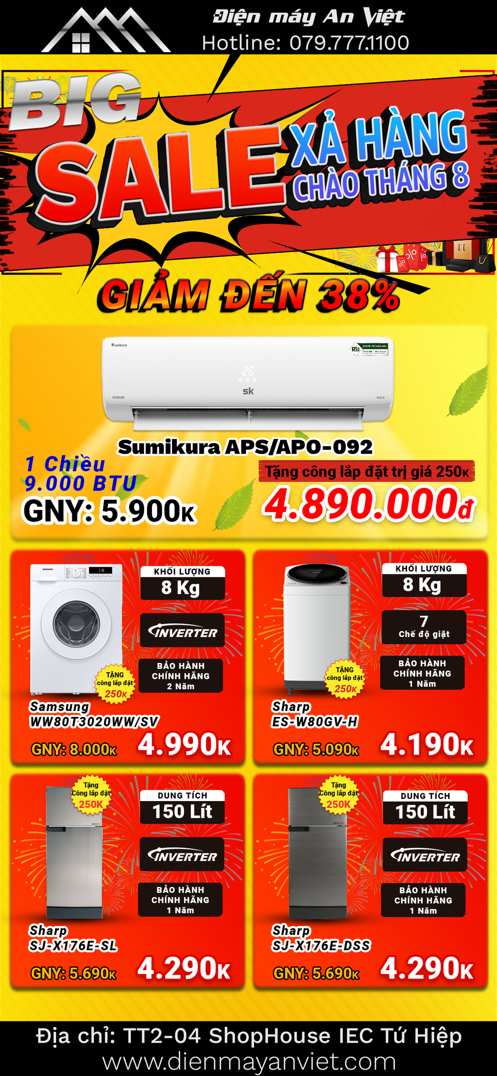 BIG SALE - Xả hàng chào tháng 8