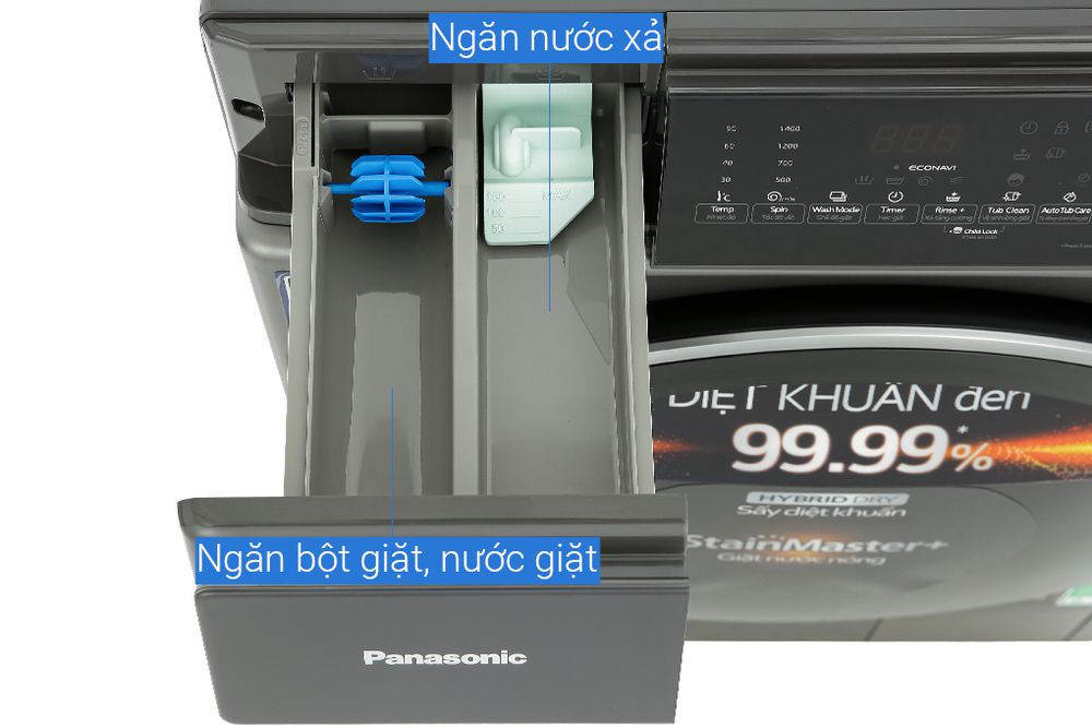 Máy giặt sấy lồng ngang Panasonic Inverter 9kg NA-S96FC1LVT - hình 4