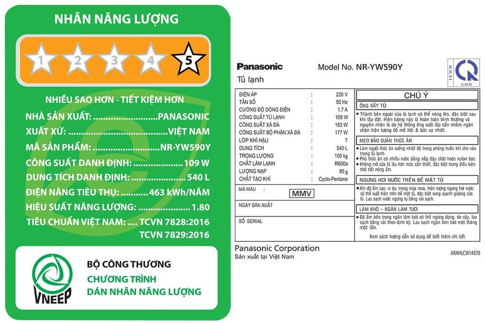 Tủ lạnh Multidoor Panasonic Inverter 540 Lít NR-YW590YHHV - hình 1