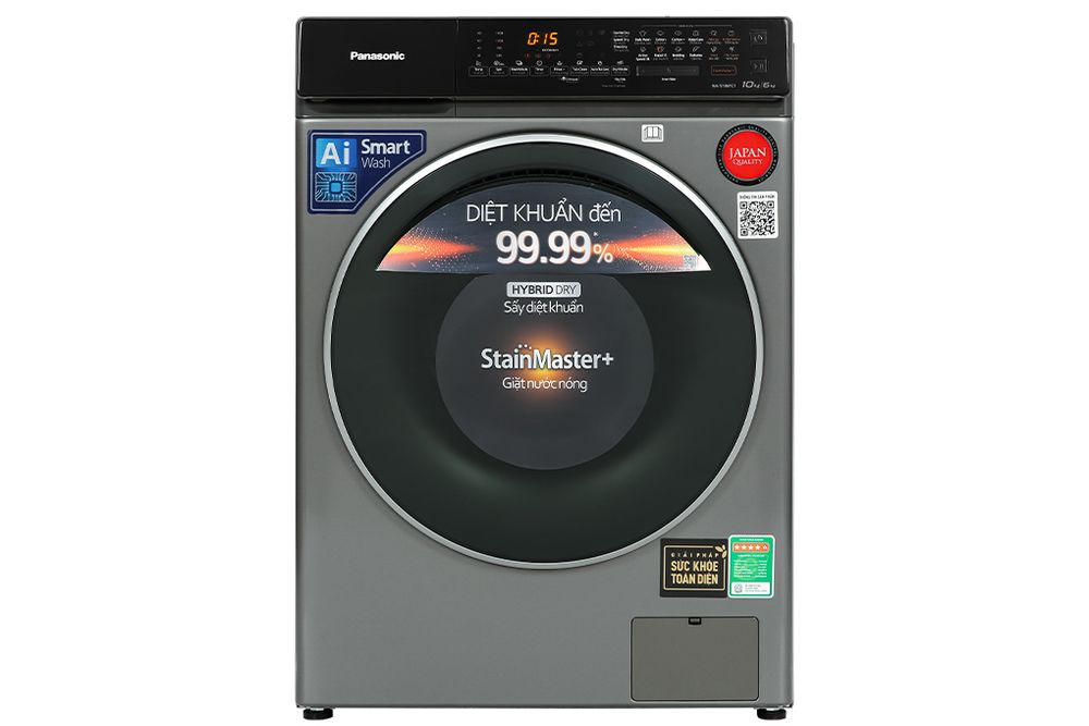 Máy giặt sấy lồng ngang Panasonic Inverter 10kg NA-S106FC1LV - hình 2